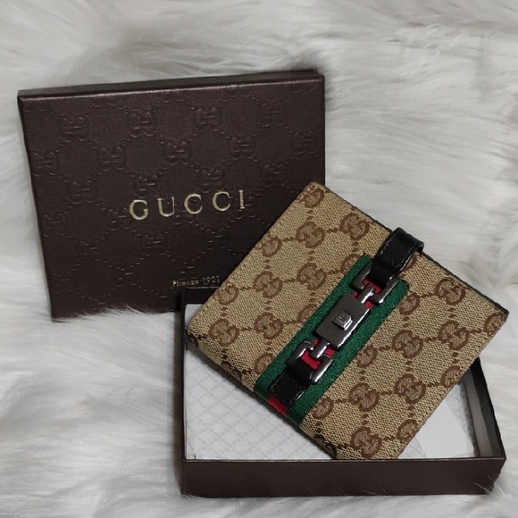 Authentic Gucci GG Canvas Web Sherry Line Jacket Vtg Wallet W Box - Picture 16 of 16